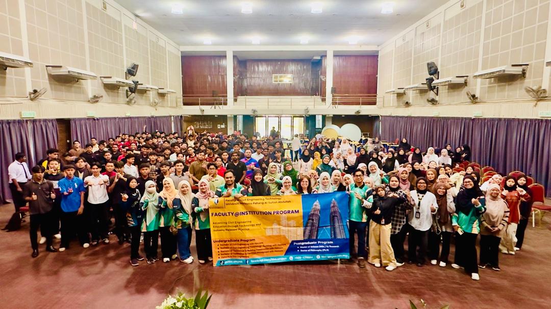 Program Faculty@Intitusi Fakulti Teknologi Kejuruteraan Awam, UMPSA ke Politeknik Sultan Haji Ahmad Shah (POLISAS) pada 20 Januari 2026 dan dimeriahkan dengan aktiviti STEM Kit Construction Building dan perkongsian program akademik yang ditawarkan di FTKA